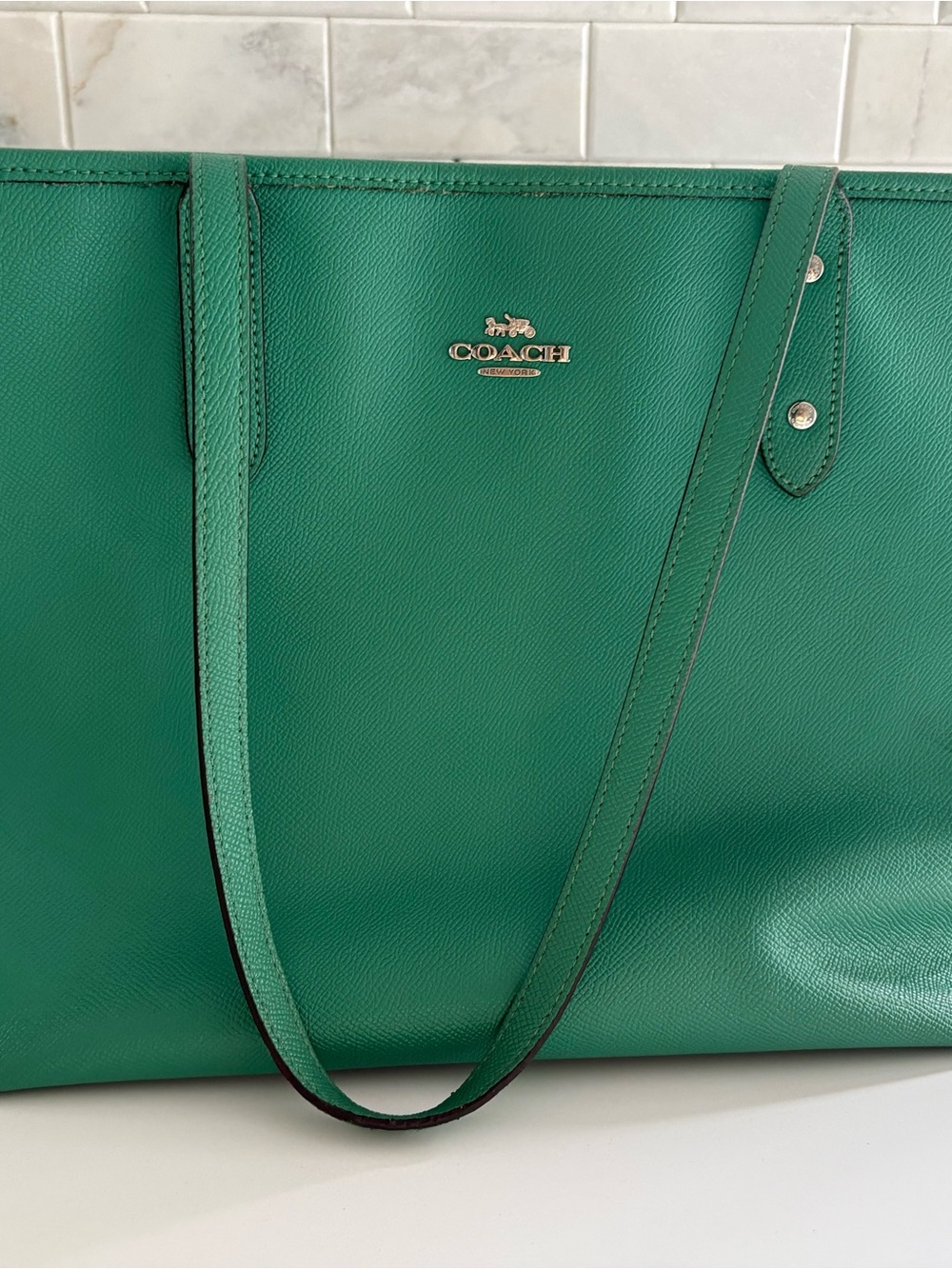 Coach Emerald Green Leather Tote